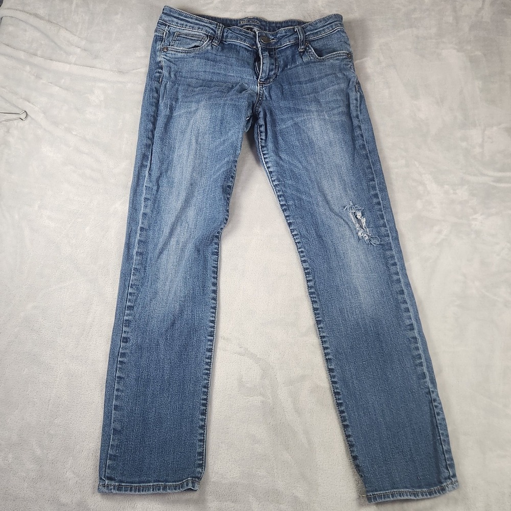 Kut From The Kloth Catherine Boyfriend Jeans Blue‎ Distressed KP176MA5SF Size 6